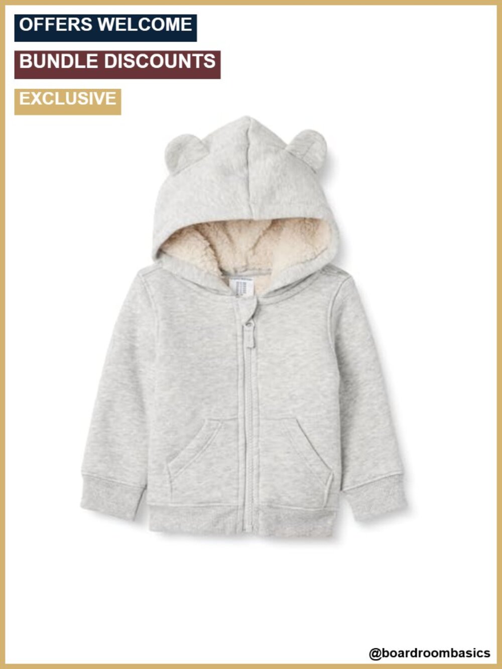 Toddler Sherpa Lined Full Zip Hoodie Fleece Sweatshirt